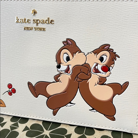 ♠️kate spade Disney X KSNY Chip N Dale Medium Wristlet, Meringue Multi NWT